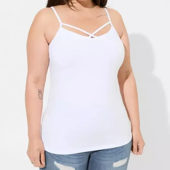 Torrid Women's White Foxy Strappy Cami Top 🤍 - Picture 2 of 14